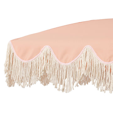 Mariner 6.5 ft. Classic Cottage Fringe Tassel Market Beach Umbrella